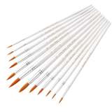 Тип товара Коробка 240 шт.: Набор круглых нейлоновых кистей для рисования «Две картинки» (12 шт.) белые