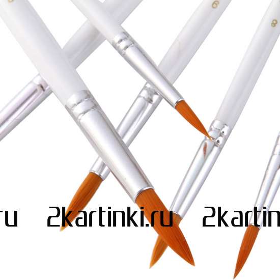 Тип товара Коробка 240 шт.: Набор круглых нейлоновых кистей для рисования «Две картинки» (12 шт.) белые