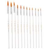 Тип товара Коробка 240 шт.: Набор круглых нейлоновых кистей для рисования «Две картинки» (12 шт.) белые