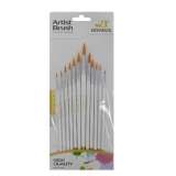 Тип товара Коробка 240 шт.: Набор круглых нейлоновых кистей для рисования «Две картинки» (12 шт.) белые