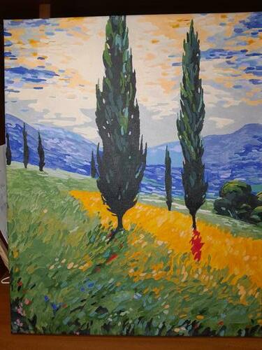 Фотографии готовых работ картин по номерам и алмазной мозаики