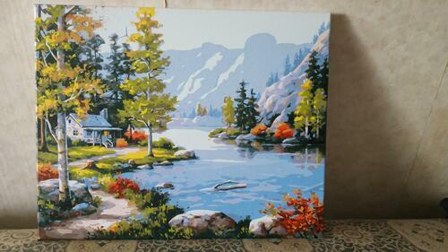 Фотографии готовых работ картин по номерам и алмазной мозаики