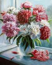 Пионы на окне