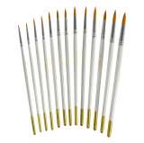 Тип товара Коробка 240 шт.: Набор круглых нейлоновых кистей для рисования «Две картинки» (12 шт.) белые