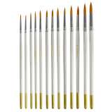 Тип товара Коробка 240 шт.: Набор круглых нейлоновых кистей для рисования «Две картинки» (12 шт.) белые