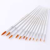 Тип товара Коробка 240 шт.: Набор круглых нейлоновых кистей для рисования «Две картинки» (12 шт.) белые