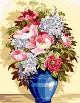 Букет и синяя ваза