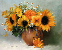 Красивый букет в оранжевых тонах