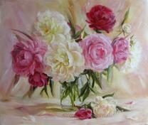 Букетик пионов в баночке