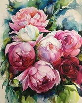 Акварельные пионы
