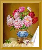 Чашечка чая и Большой букет пионов