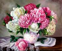 Кувшинчик с букетиком пионов