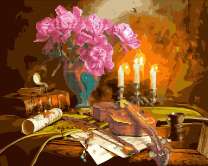 Пионы, свечи и скрипка